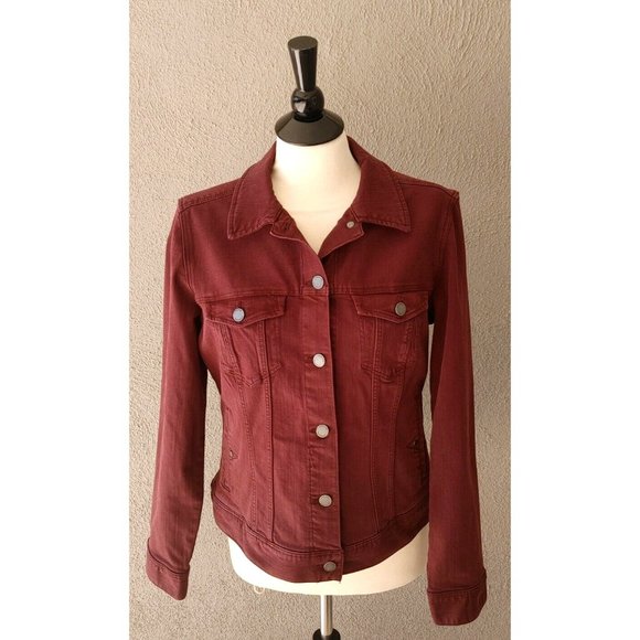 Liverpool Los Angeles Jackets & Blazers - NWOT Liverpool Los Angeles Classic Jean Jacket in Dark Cherry Size M